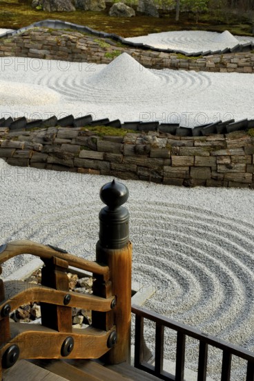 Sand Garden, Rinzai Zen School, stone circles, sand circles, Zen Garden, Kodai-ji Temple, Kyoto, Japan, Asia