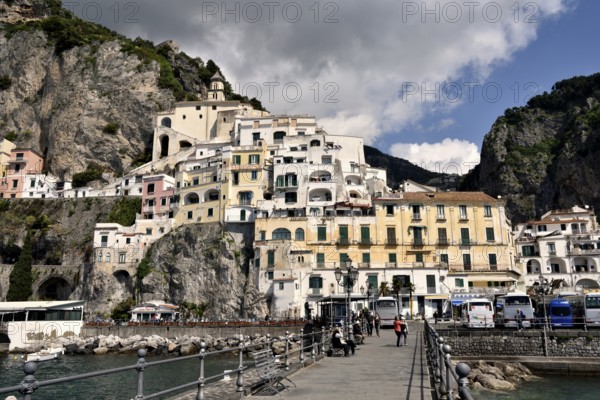 View of Amalfi, Amalfi Coast, Costiera Amalfitana, Province of Salerno, Campania, Italy, Europe