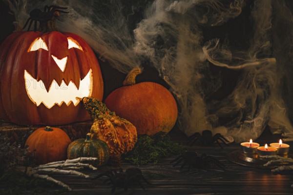 Halloween decoration on a dark background