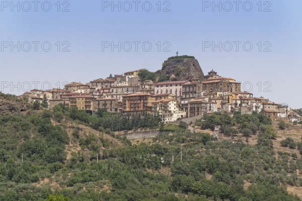 The southern Italian municipality of San Chirico Raparo, a mountain village in the province of Potenza. San Chirico Raparo, Basilicata, Southern Italy, Southern Europe