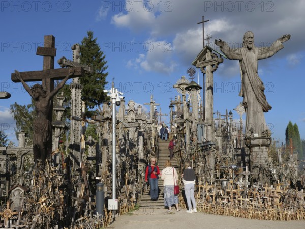 The Hill of Crosses is a Catholic and tourist pilgrimage site and one of the sights, Siauliai, Lithuania, Europe