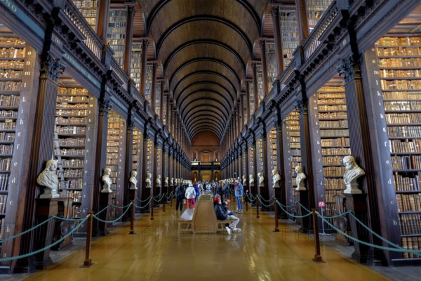 Long Room, the old library of Trinity College, University, Dublin, Republic of Ireland