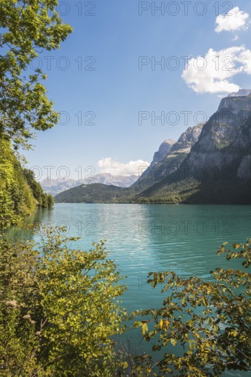 View over the Klöntalersee, Klöntal, Canton Glarus, Switzerland, Europe
