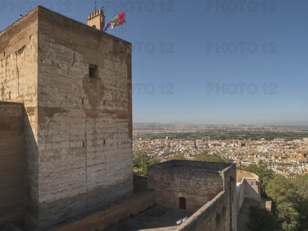 The Alhambra, the city castle on the Sabikah Hill in Granada, is a UNESCO World Heritage Site. Alhambra, Granada, Andalusia, Spain, Europe