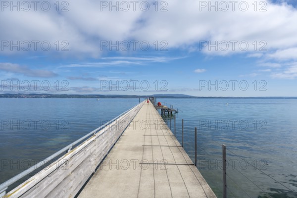 At 270 metres, the longest jetty on Lake Constance, Altnau, Canton Thurgau, Switzerland, Europe