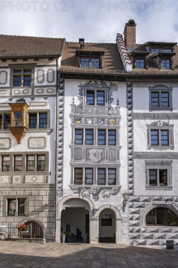 Façade painting in the old town of Engen, Constance district, Baden-Württemberg, Germany, Europe