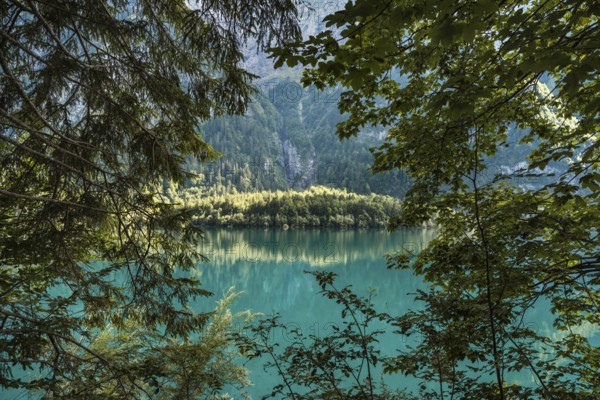 Light mood at Lake Klöntal, Canton Glarus, Switzerland, Europe