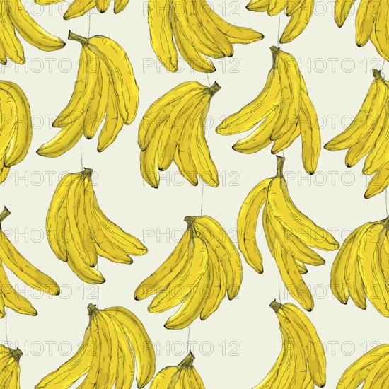 Banana fruit summer seamless vector pattern wallpaper
