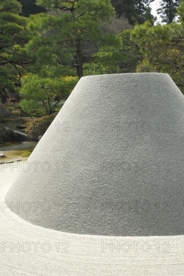 Gravel hill, Zen garden, garden art, rock garden, Ginkaku-ji temple, Kyoto, Japan, Asia