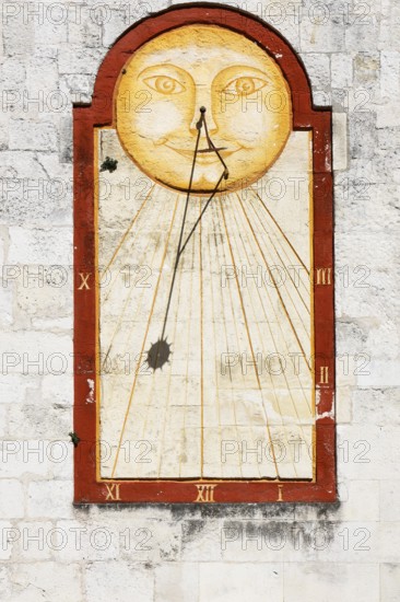 Historic City Hall of La Rochelle, Hôtel de Ville, sundial in the courtyard, Charente-Maritime department, France, Europe
