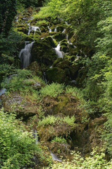 Rio waterfall near Roccamandolfi in the Isernia region. Molise, Italy, Southern Europe, Europe
