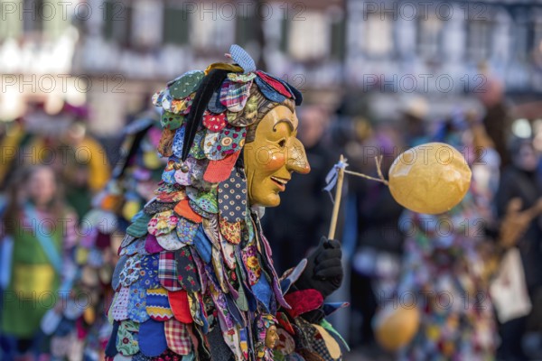 Spättlehansel in the carnival procession, Big Fasendumzug, Alemannic Fasnacht, Gengenbach, Ortenaukreis, Baden-Württemberg, Germany, Europe