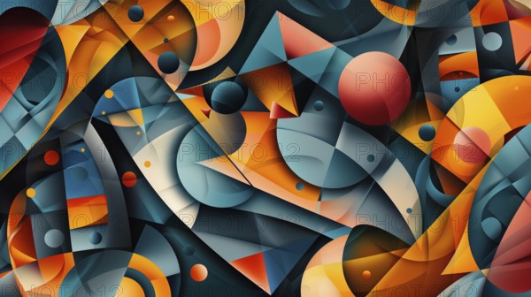 Abstract background with geometric elements, AI generated