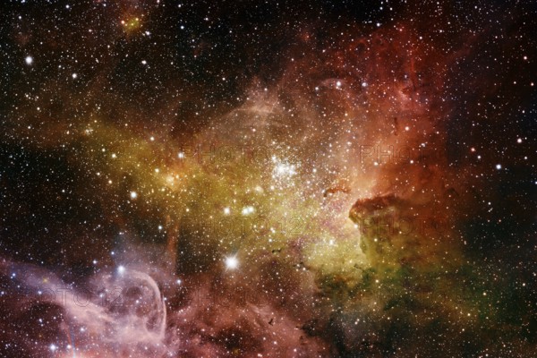 Nebulae and stars in outer space, glowing mysterious universe. Elements of this image furnished by NASA