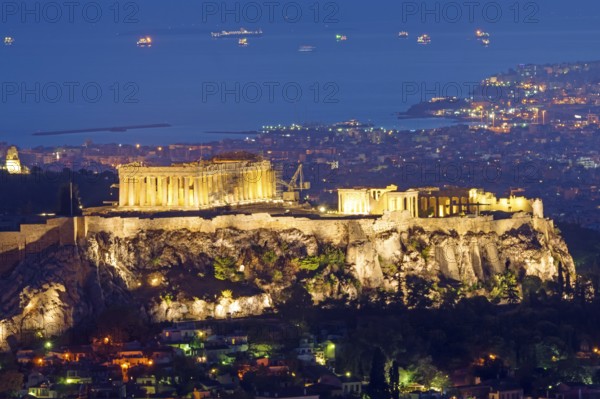 The Acropolis in Athens by night