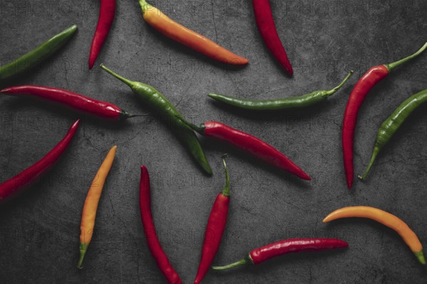 top view arrangement chili peppers. Resolution and high quality beautiful photo