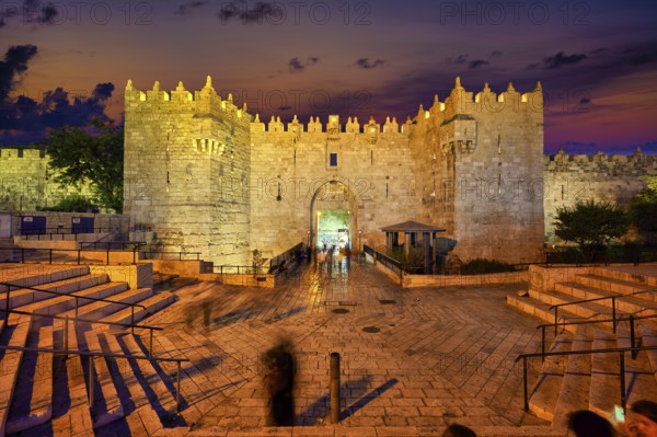 Jerusalem Israel. Damascus gate at sunset