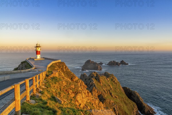 the Cabo Ortegal lighthouse on the coast of Galicia at sunrise