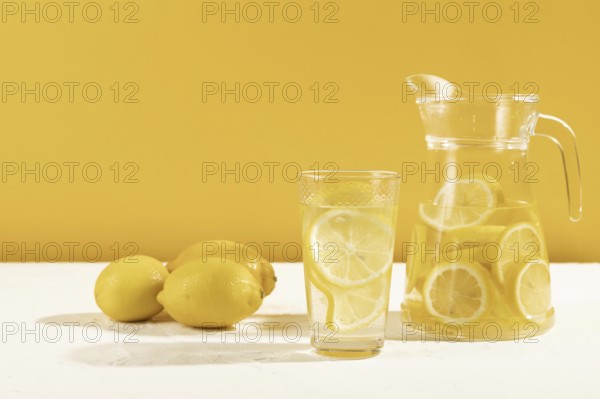 fresh lemonade glass table