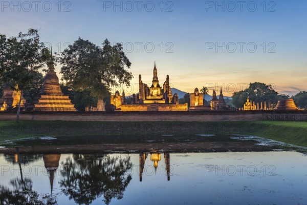 Sunset at Sukothai Historical Park, Thailand, Asia