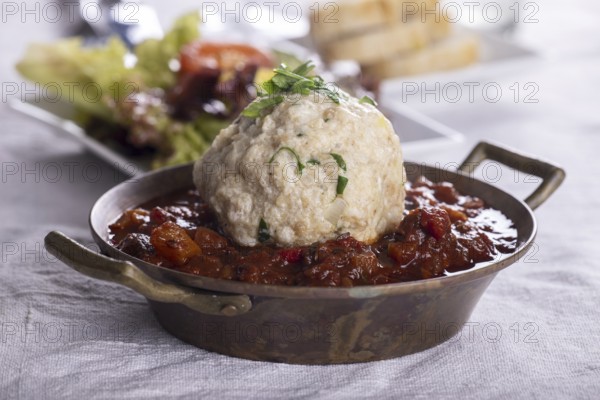 Hungarian goulash with a bread dumpling