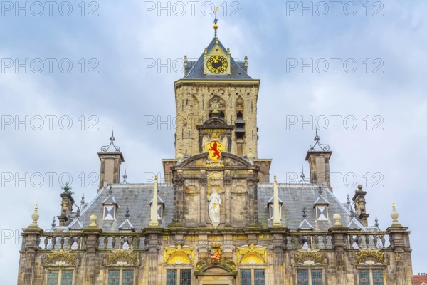Delft, Netherlands Stadhuis or City Hall at Markt square in Holland town