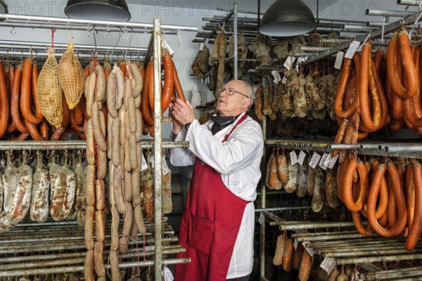 Artisan sausages Cas Sereno, Inca, Mallorca, Balearic Islands, Spain, Europe