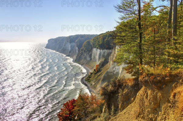 Rügen chalk coast in autumn, Rügen island, the chalk cliffs in autumn