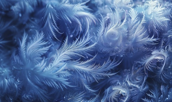 Abstract background with frozen feathers pattern AI generated