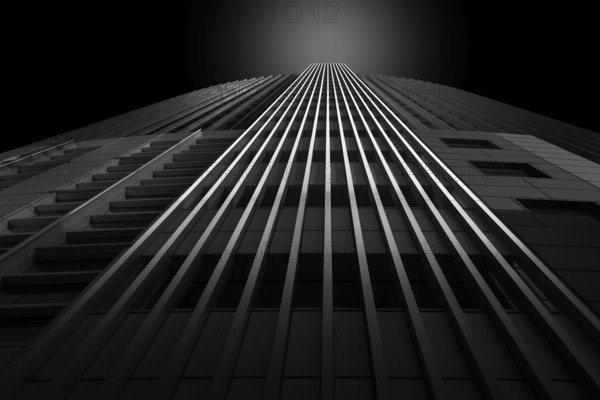 Facade of a modern office building as fine art