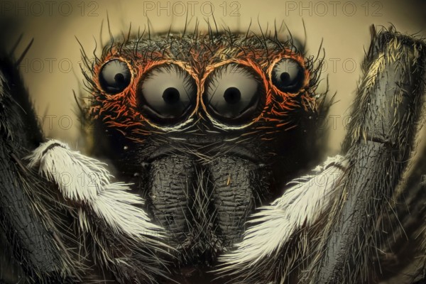 Jumping spider, their superior eyesight helps it track victims, then the jump n them giving the insects little or no time to react