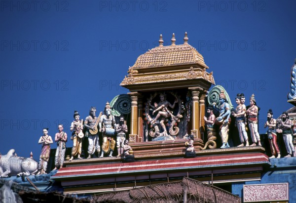 Stucco work in Thillai Nataraja temple in Chidambaram, Tamil Nadu, South India, India, Asia