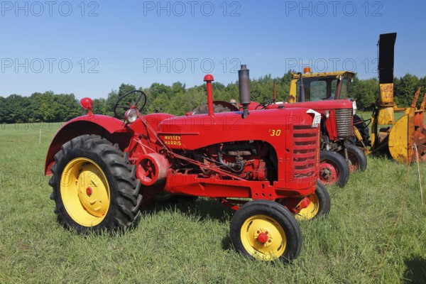 Vintage farm trucks, farm event, Hinchinbrook, Province of Quebec, Canada, North America