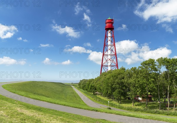 Campen Lighthouse, highest lighthouse in Germany, Krummhörn, East Frisia, Lower Saxony, Germany, Europe