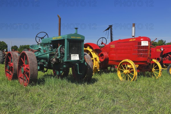 Vintage farm trucks, farm event, Hinchinbrook, Province of Quebec, Canada, North America