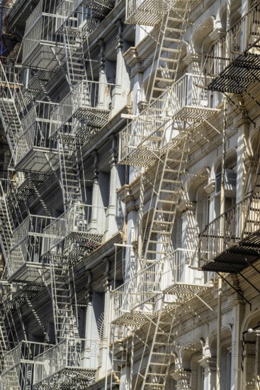 New York. Manhattan. Fire escape ladders