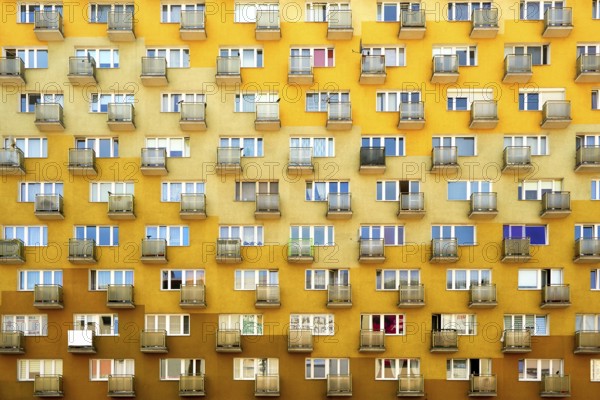 Many flats with balcony for rent in residental district, costs for residents, urban life symbol