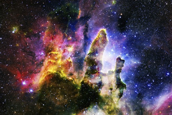 Outer space, cosmic landscape. Nebula. Elements of this image furnished by NASA