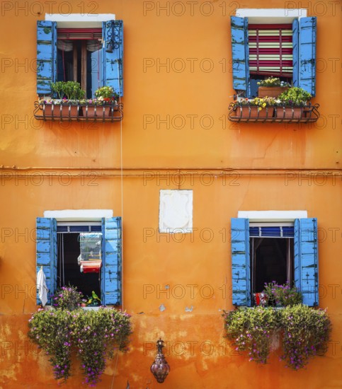 Pitoresque painted houses in Burano Isle, Venice, Italy, Europe