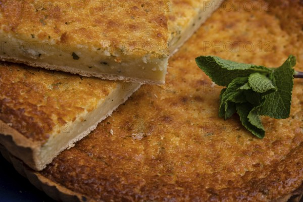 Flaó, typical cheese cake, Can Jeroni bakery, Sant Francesc, Formentera, Pitiusas Islands, Balearic Community, Spain, Europe