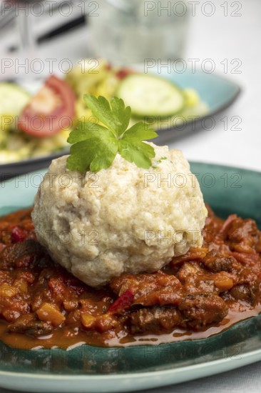 Hungarian goulash with bread dumplings