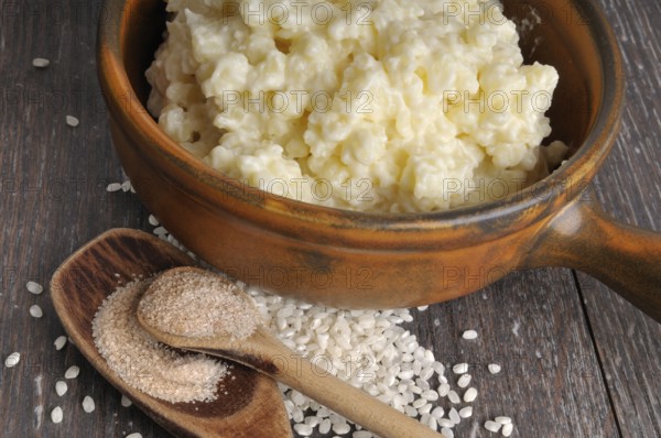 Rice pudding with cinnamon and sugar