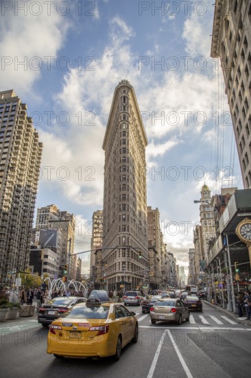 New York, United States of America, November 19, 2016: Exterior view of the famous Flatiron building