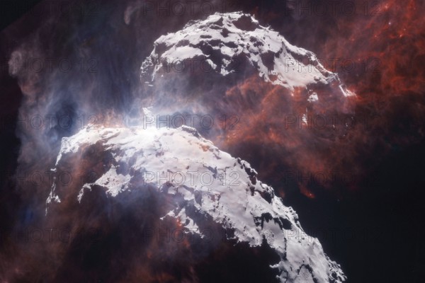 Comet 67P Churyumov-Gerasimenko. Awesome print for wallpaper. Elements of this image furnished by NASA