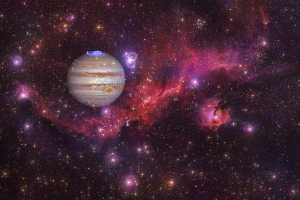 Jupiter. Solar system. Cosmos art. Elements of this image furnished by NASA