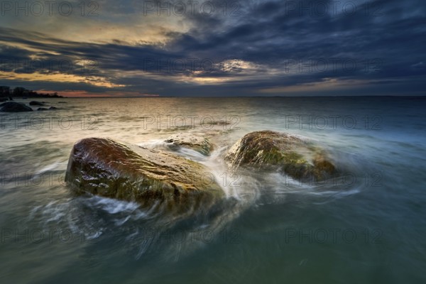 Rocky baltic seascape in the evening