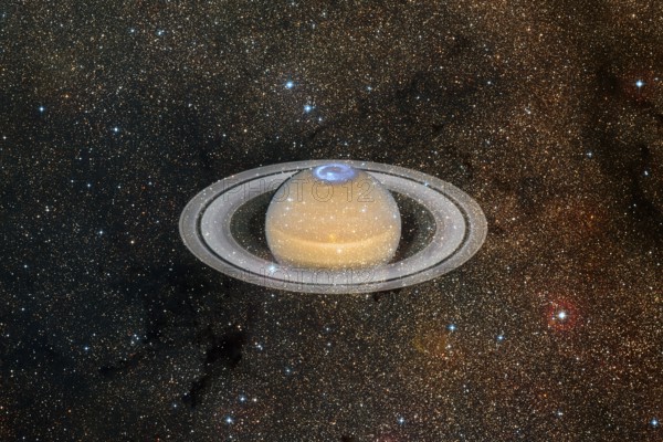 Planet Saturn. Solar system. Cosmos art. Elements of this image furnished by NASA