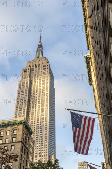 New York, United States of America, November 19, 2016: Low angle view of the Empire State Building