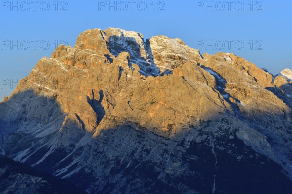 Alpenglow in the Dolomites in autumn