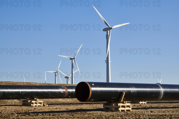 Construction site of the European natural gas pipeline EUGAL near Wrangelsburg Germany on 16.02.2019, this pipeline begins in Lubmin at the landing site of the Nord Stream 1 and 2 Pipline